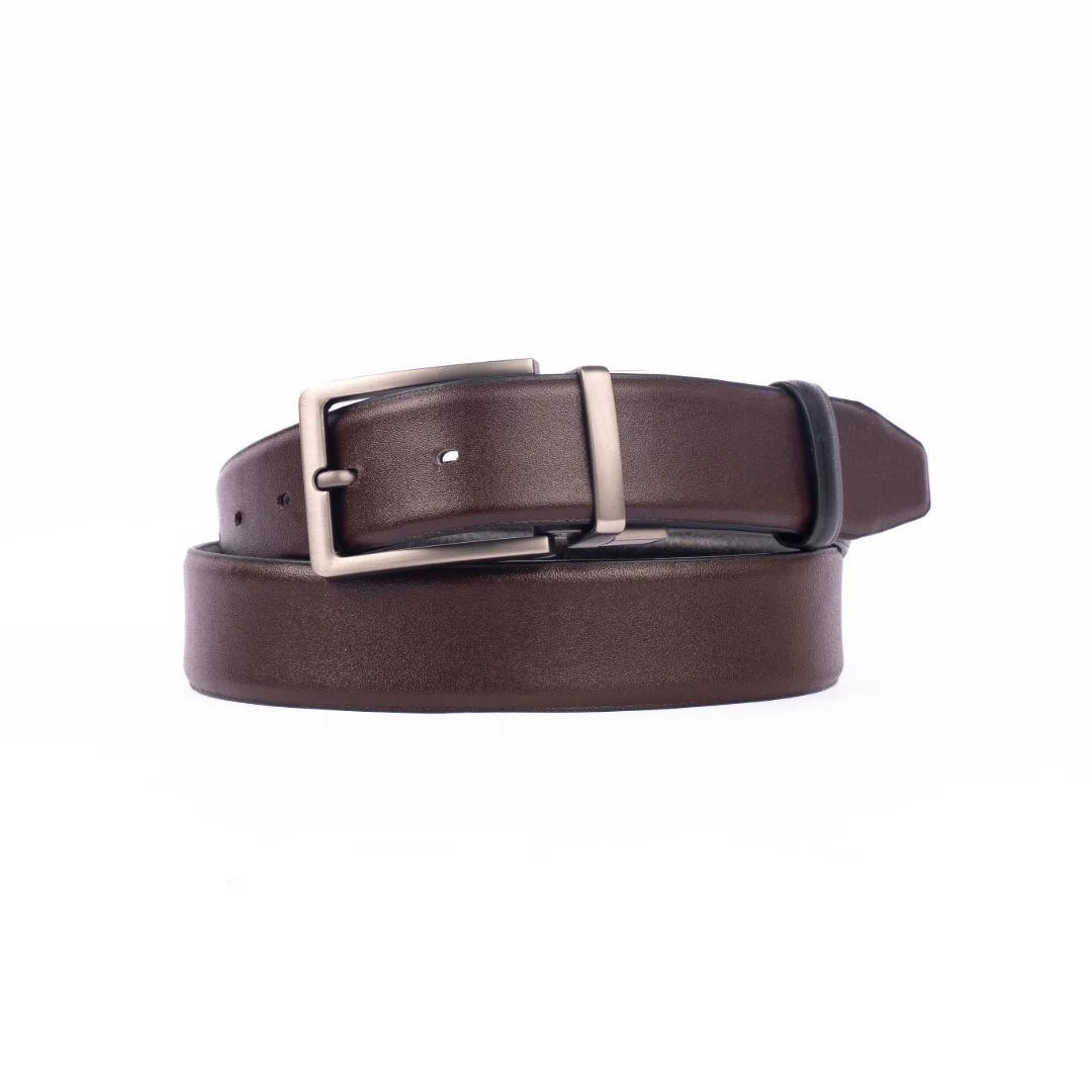 Reno Leather Moving Belt-Black & Chocolate-Belt012