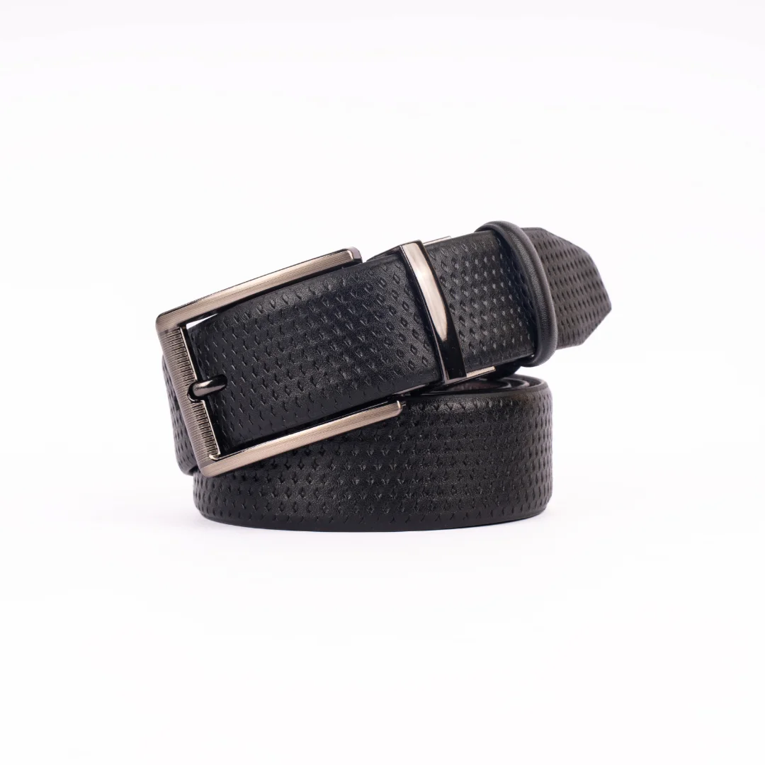 Reno Leather Moving Belt-Black & Chocolate-Belt013