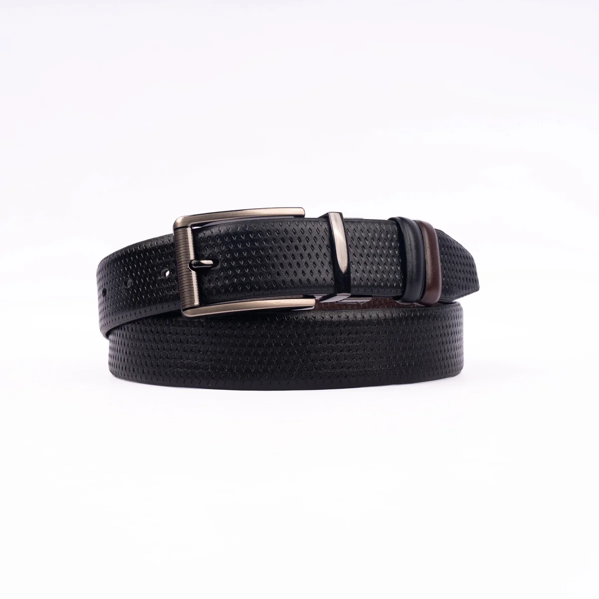 Reno Leather Moving Belt-Black & Chocolate-Belt013
