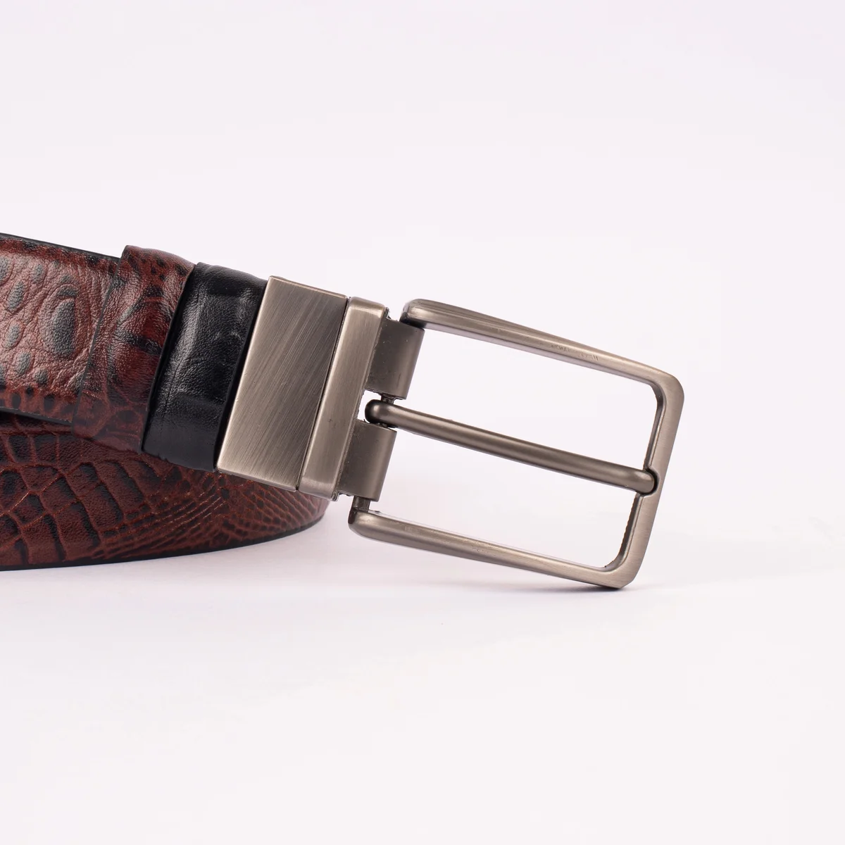 Reno Leather Moving Belt-Black & Chocolate-Belt014