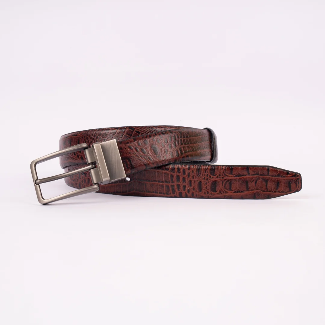 Reno Leather Moving Belt-Black & Chocolate-Belt014