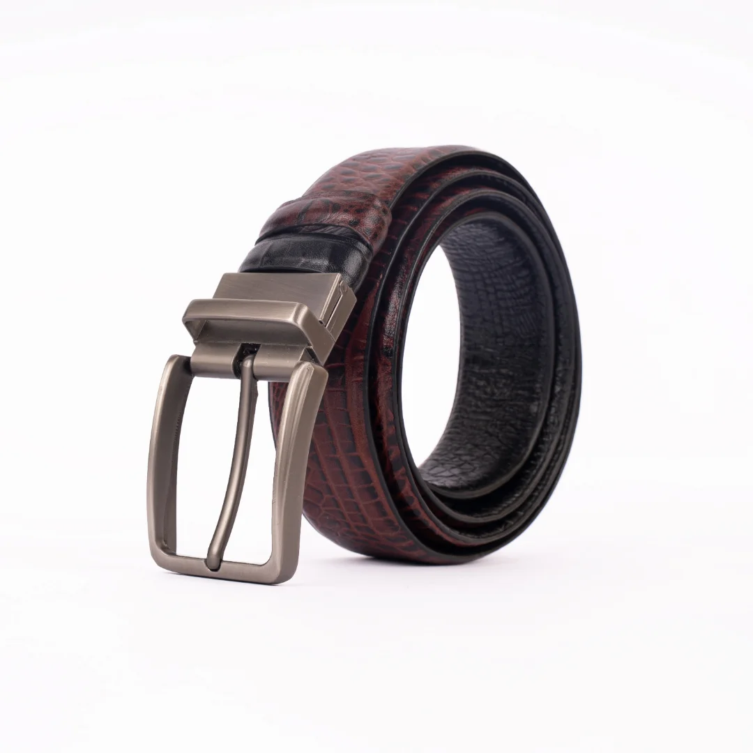 Reno Leather Moving Belt-Black & Chocolate-Belt014