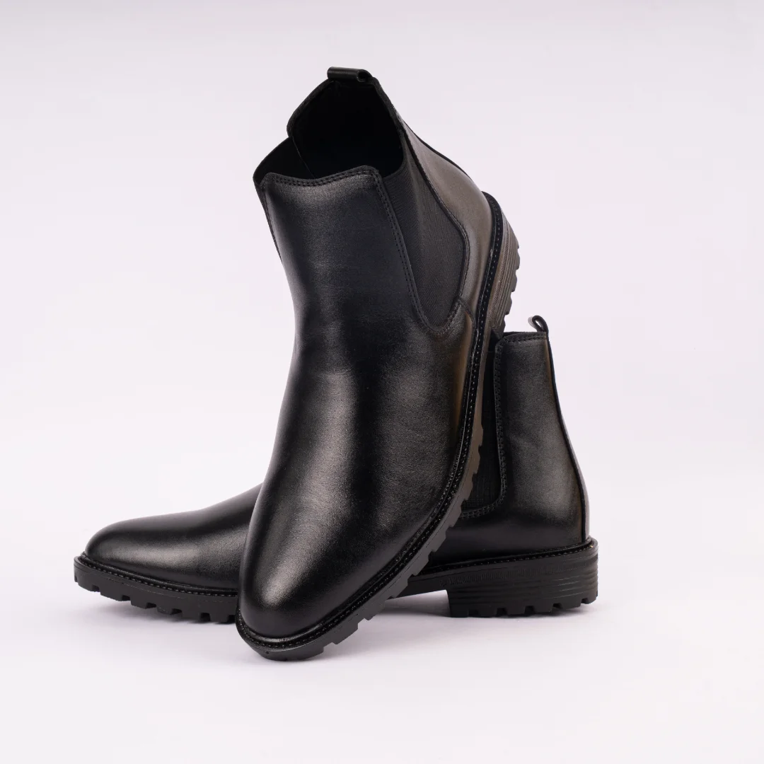 Reno Leather Boots-Black-RB5016