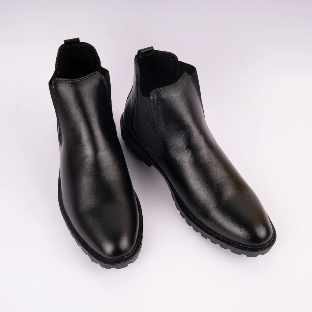 Reno Leather Boots-Black-RB5016