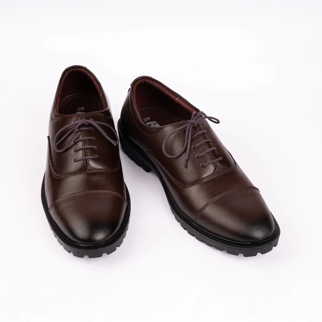 Reno Leather Formal Shoes-Chocolate-RF2039