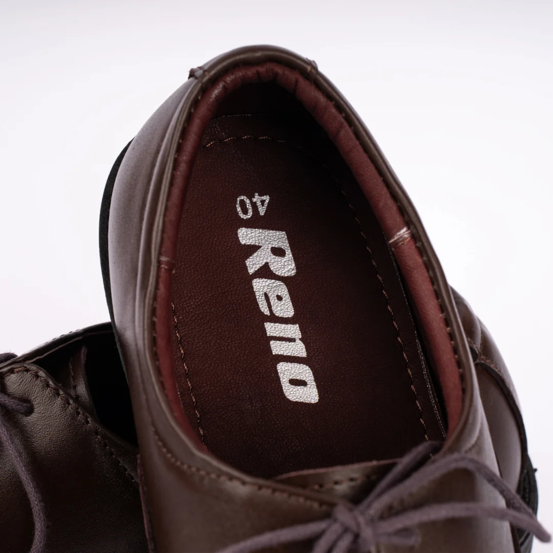 Reno Leather Formal Shoes-Chocolate-RF2039