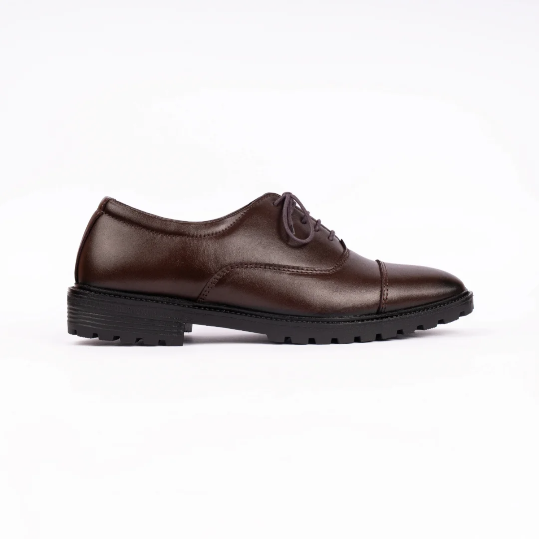 Reno Leather Formal Shoes-Chocolate-RF2039