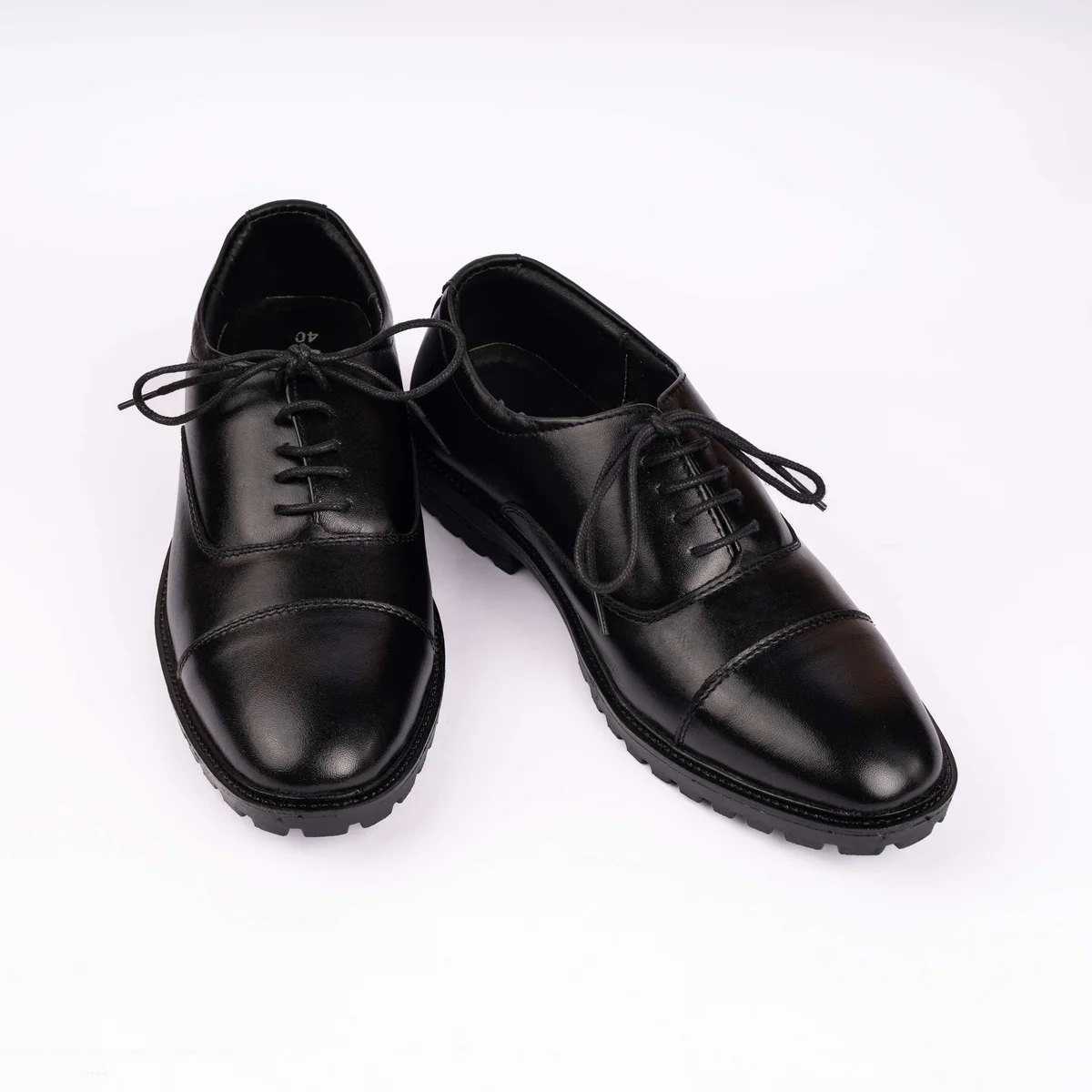 Reno Leather Formal Shoes-Black-RF2040