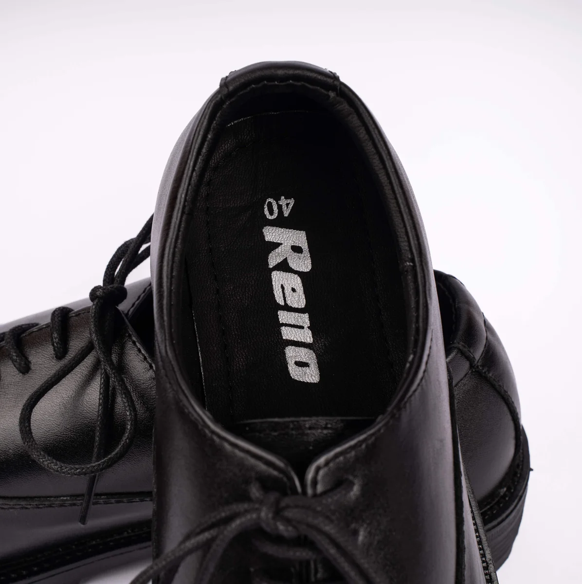Reno Leather Formal Shoes-Black-RF2040