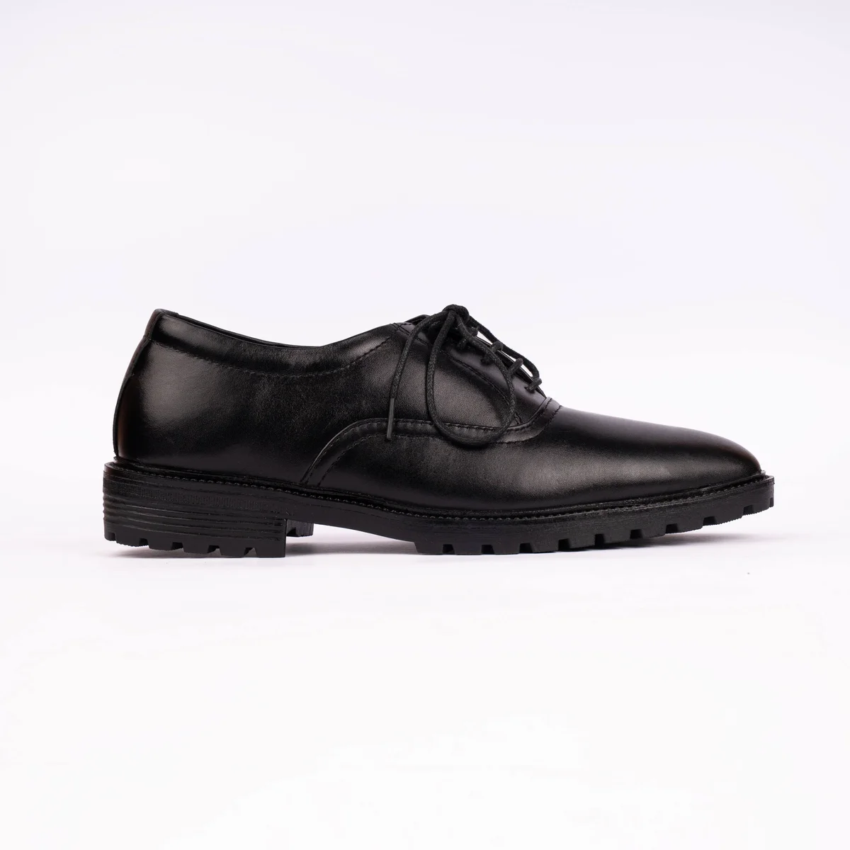 Reno Leather Formal Shoes-Black-RF2061
