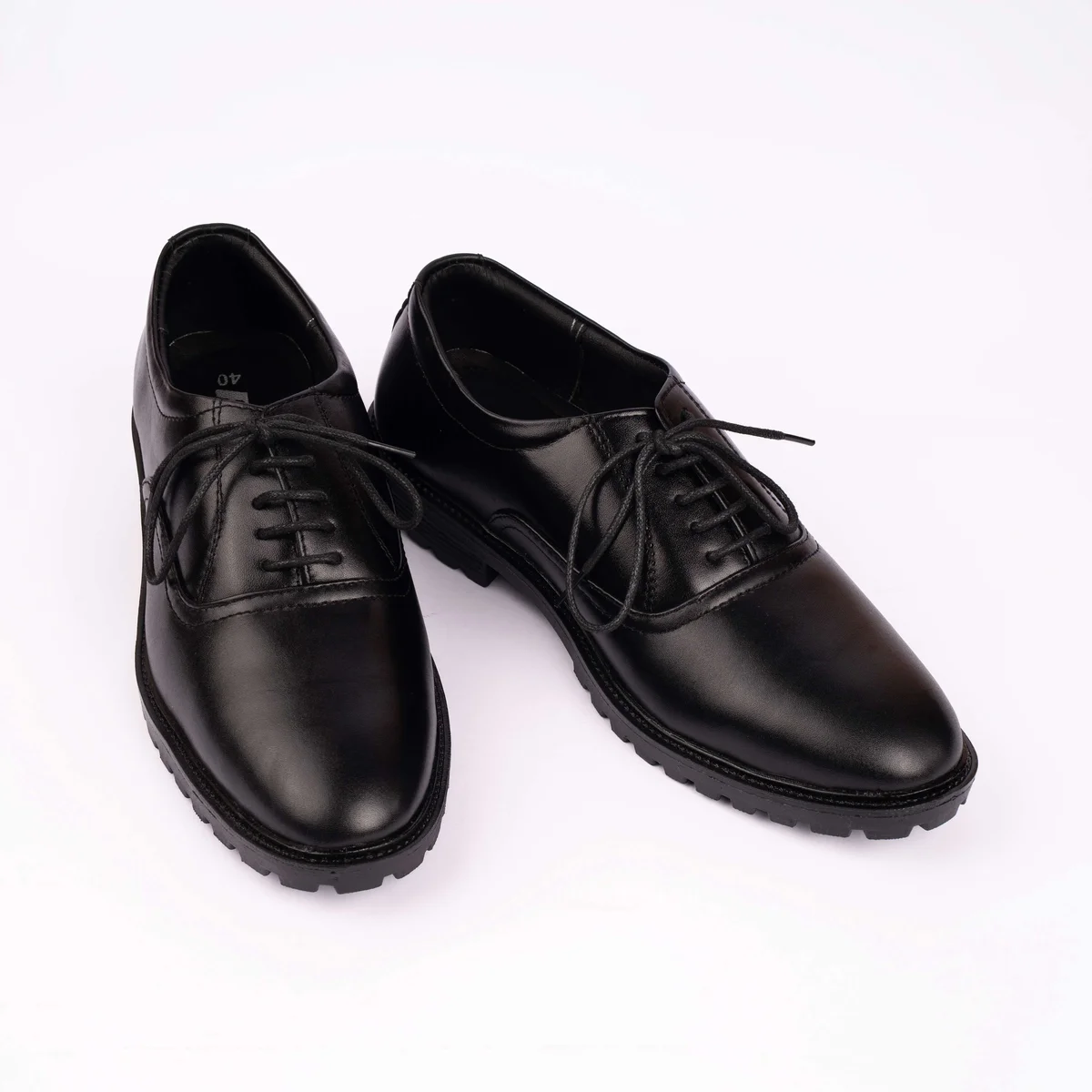 Reno Leather Formal Shoes-Black-RF2061