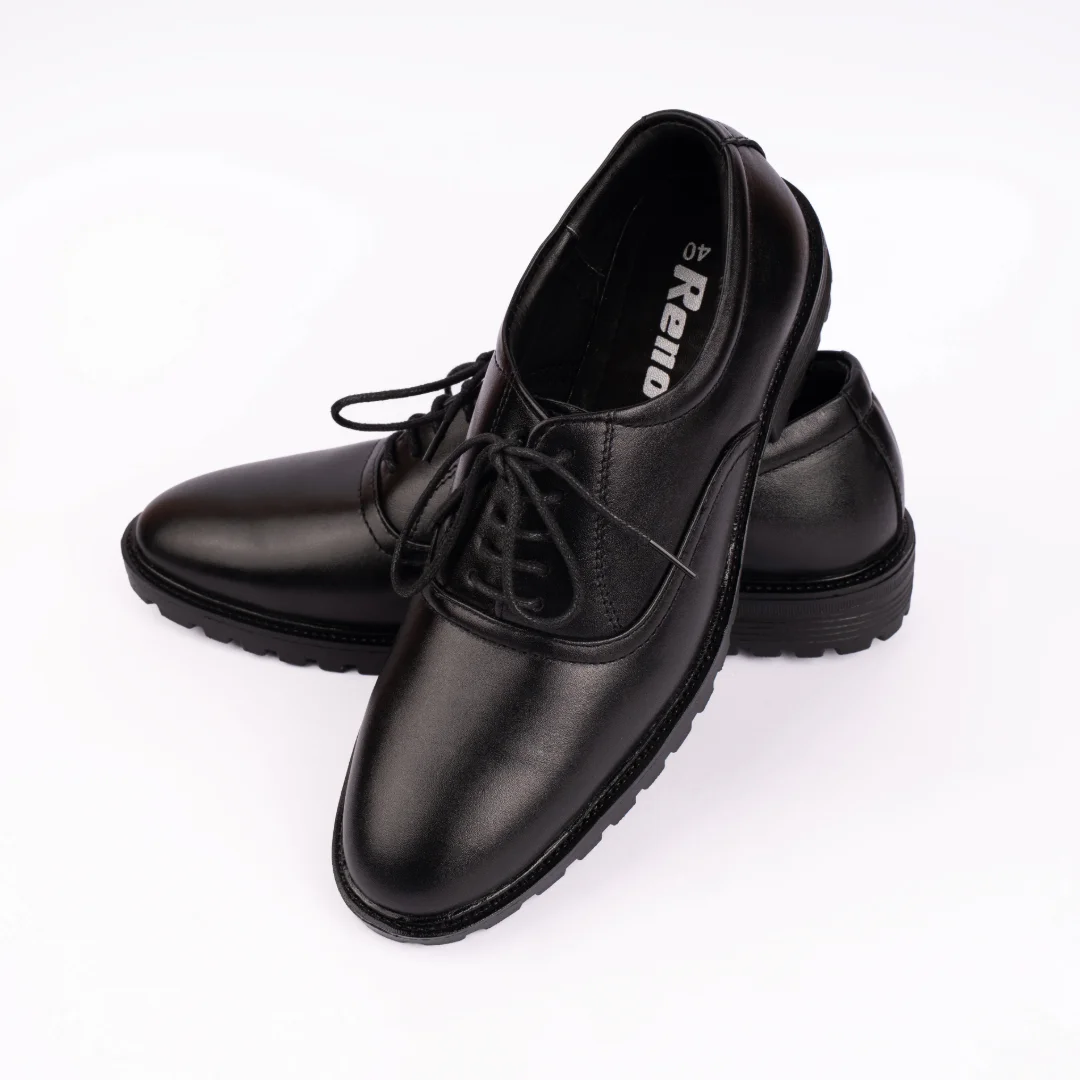 Reno Leather Formal Shoes-Black-RF2061