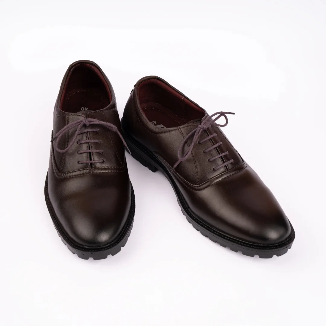 Reno Leather Formal Shoes-Chocolate-RF2071