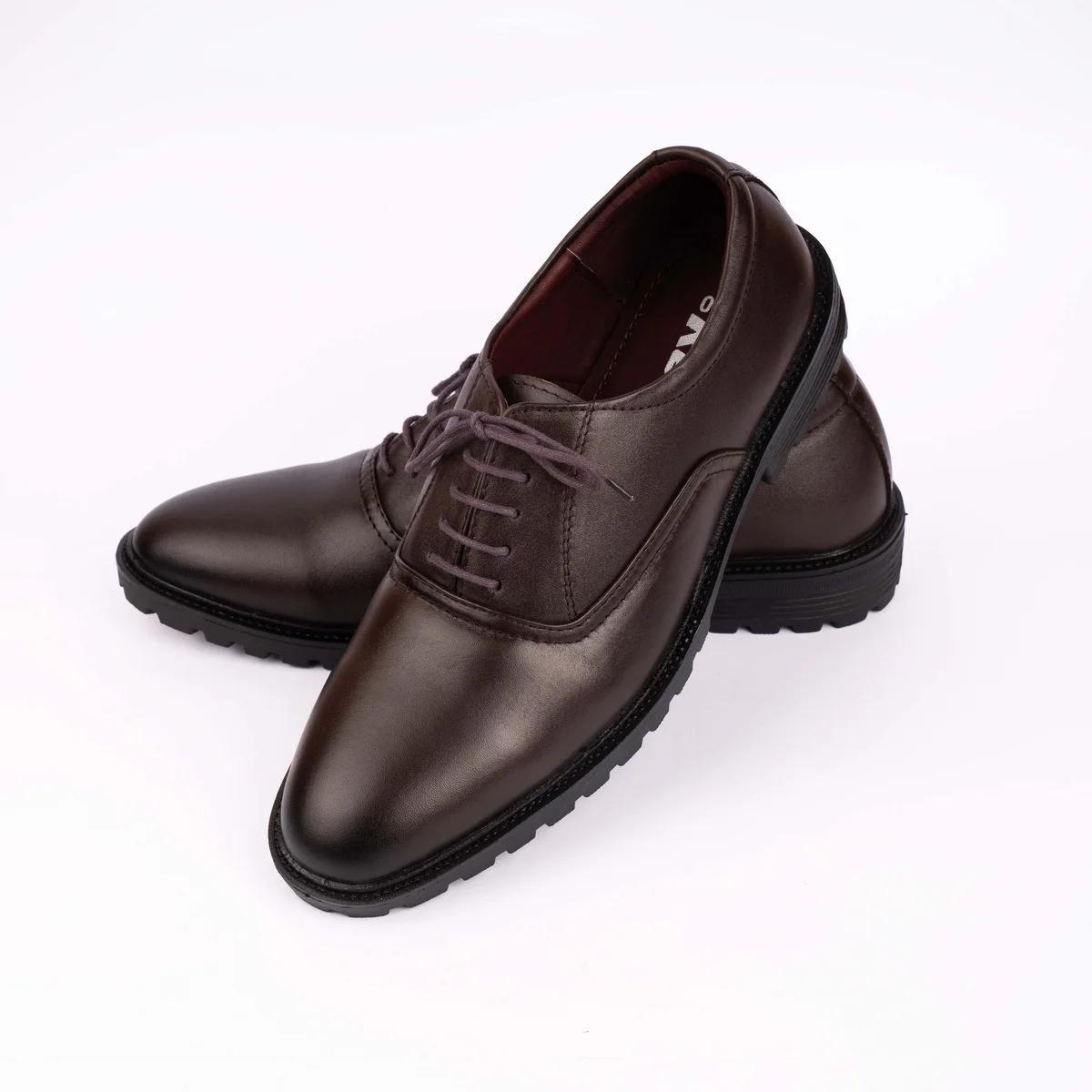 Reno Leather Formal Shoes-Chocolate-RF2071