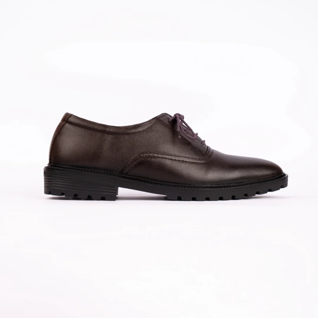 Reno Leather Formal Shoes-Chocolate-RF2071