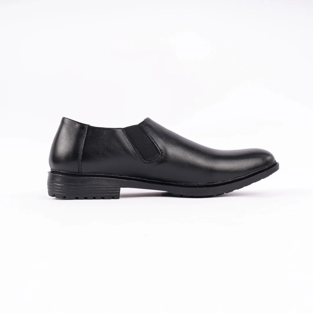 Reno Leather Formal Shoes-Black-RF2093