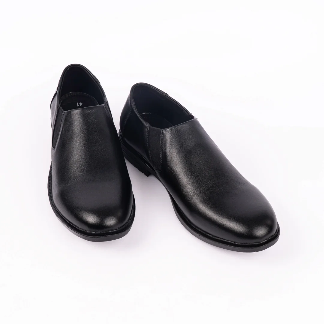 Reno Leather Formal Shoes-Black-RF2093