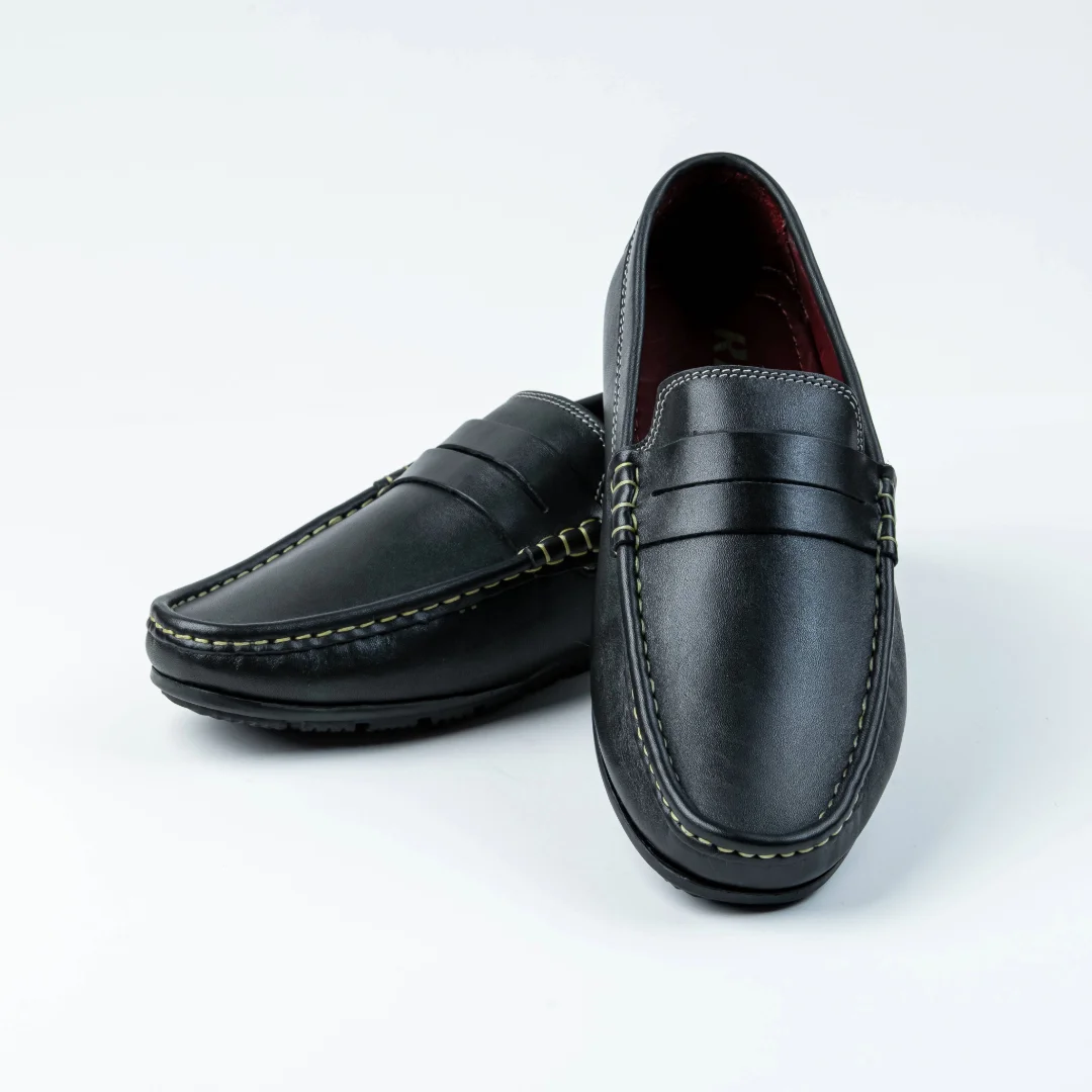 Reno Leather Loafer-Black-RL3025