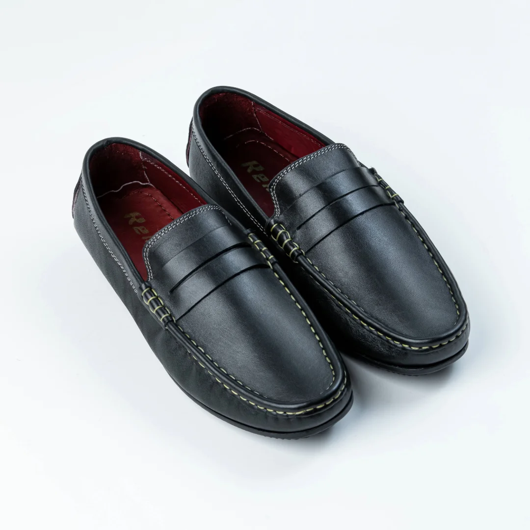 Reno Leather Loafer-Black-RL3025