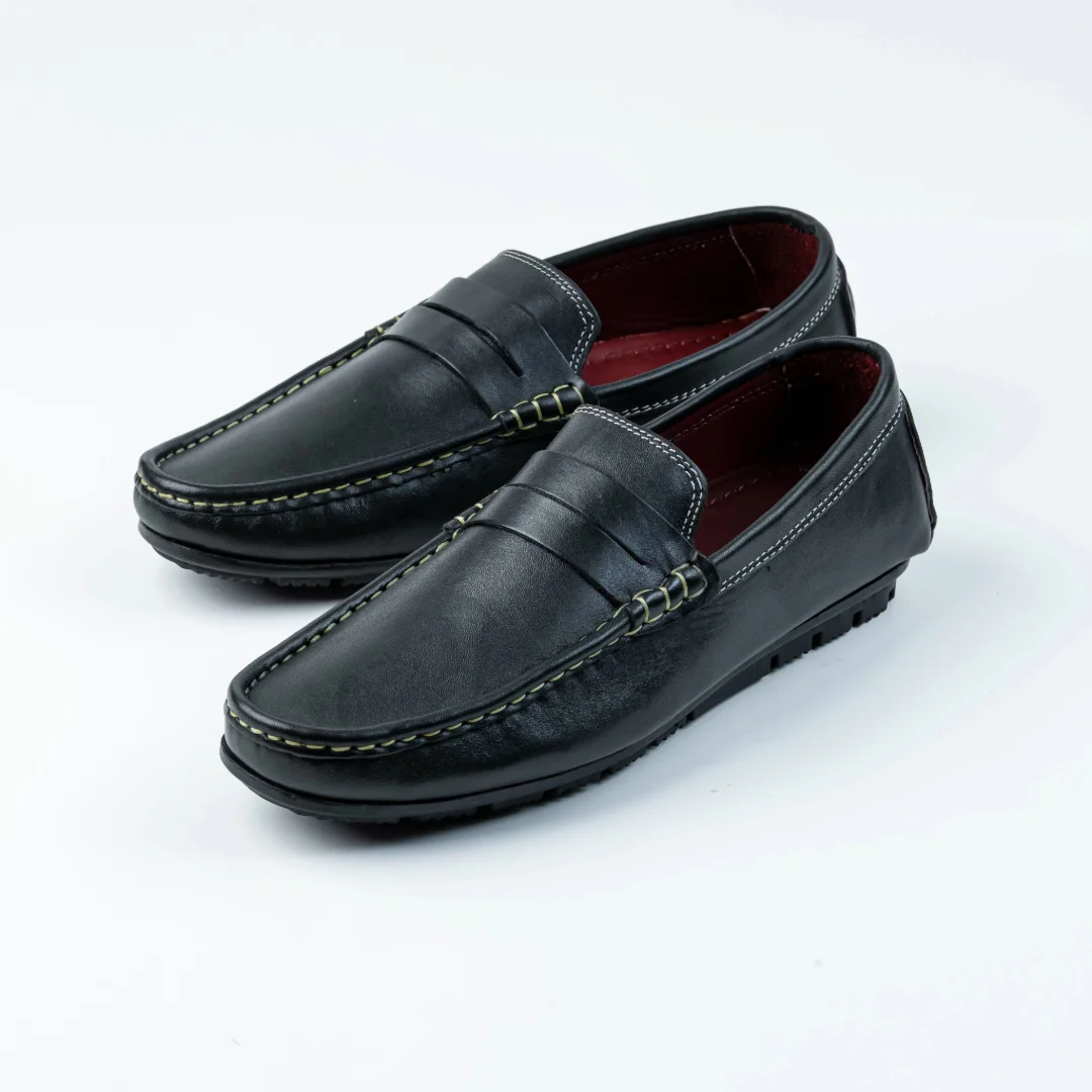 Reno Leather Loafer-Black-RL3025