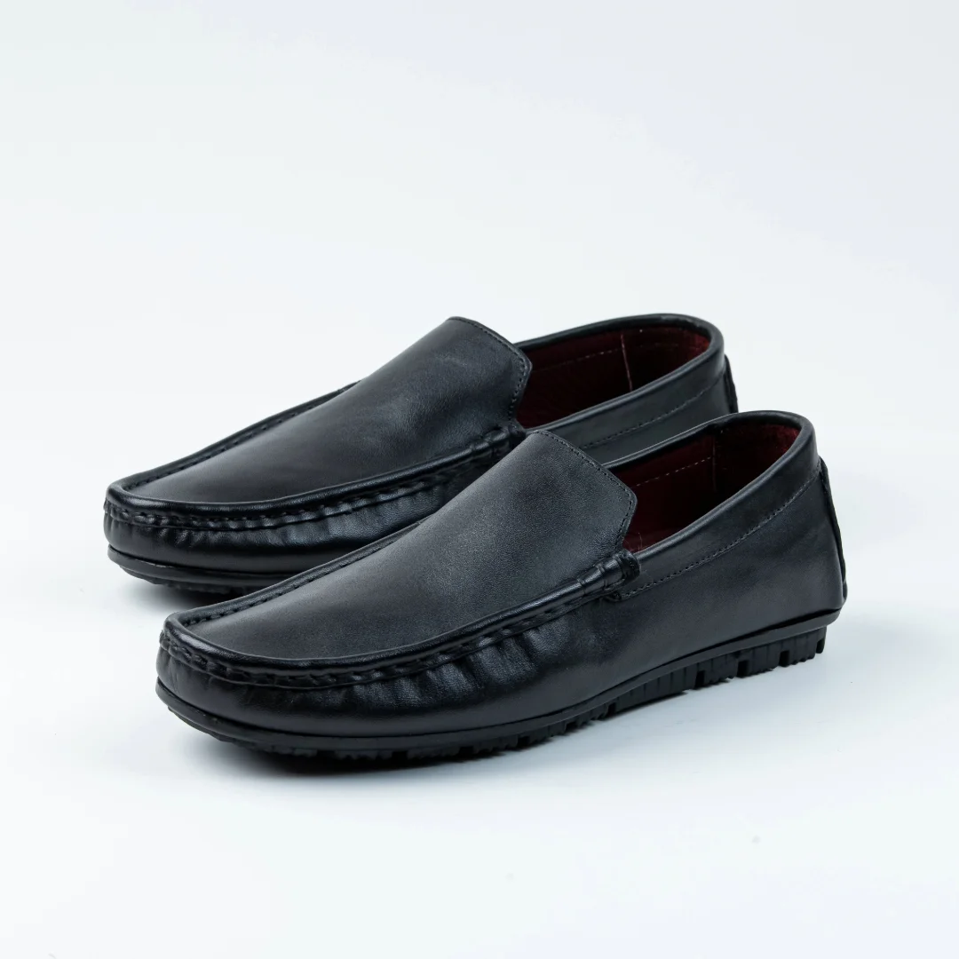 Reno Leather Loafer-Black-RL3054