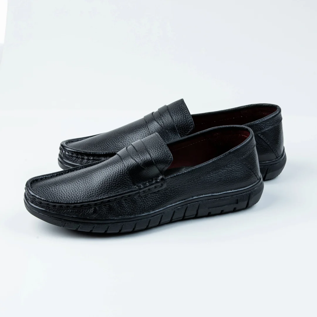 Reno Leather Casual-Loafer-Black-RL3128