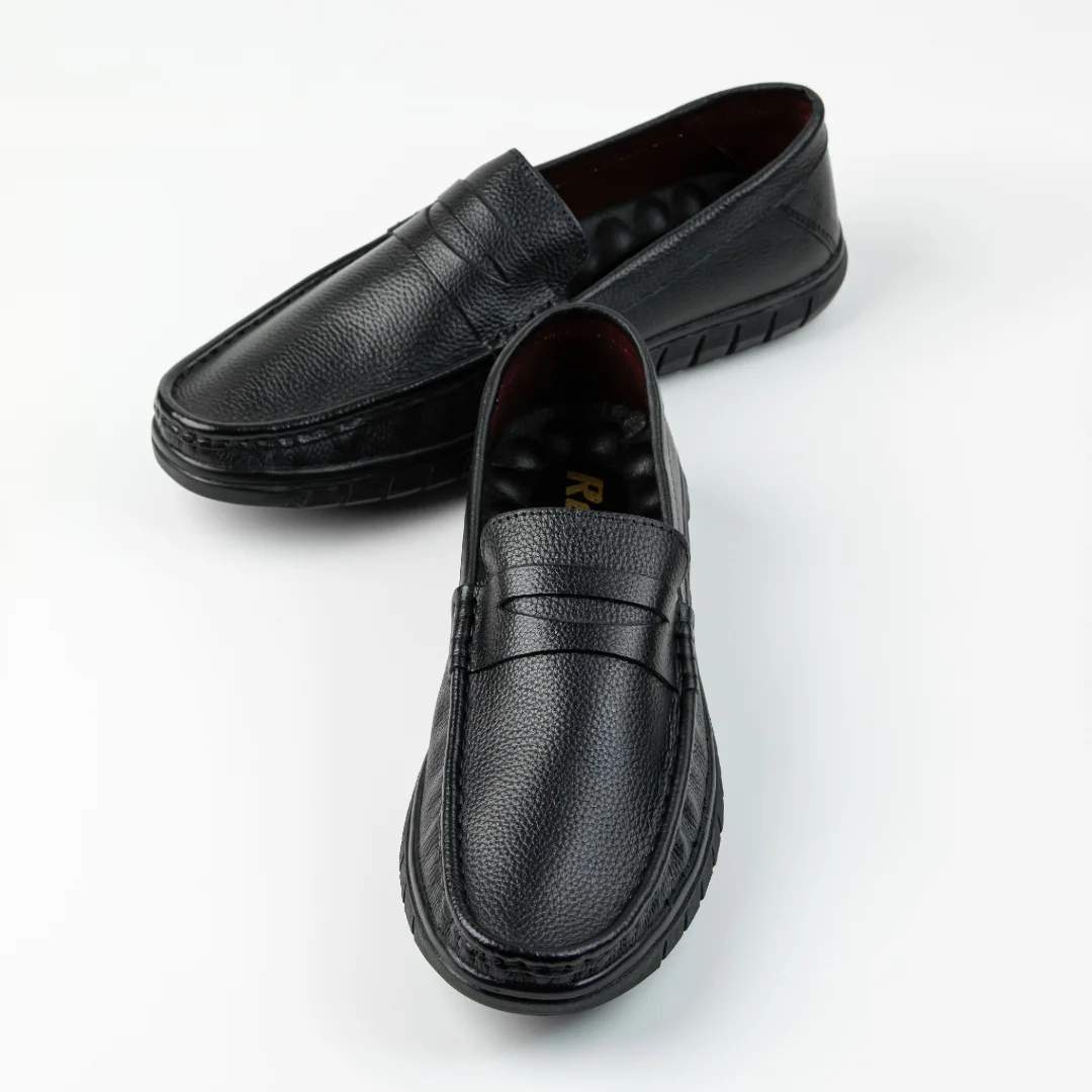 Reno Leather Casual-Loafer-Black-RL3128