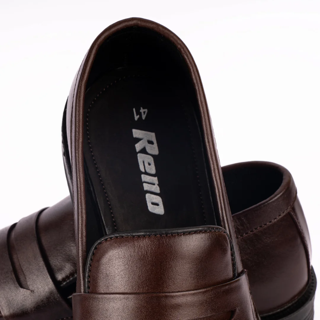 Reno Leather Chanky Shoes-Chocolate-RT1135