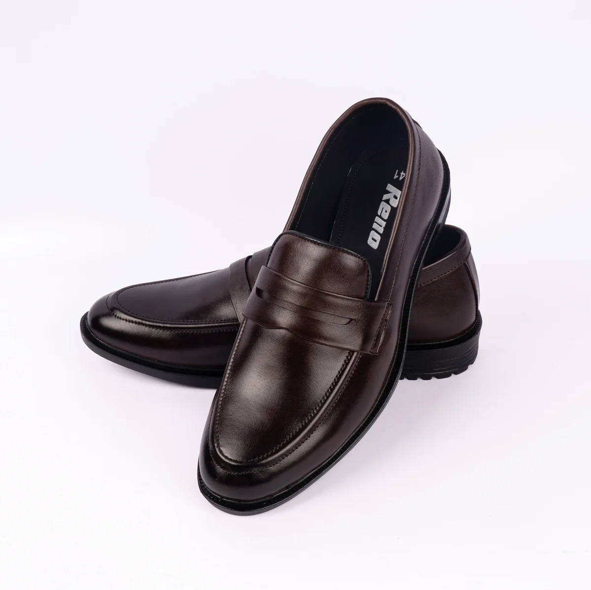 Reno Leather Chanky Shoes-Chocolate-RT1135