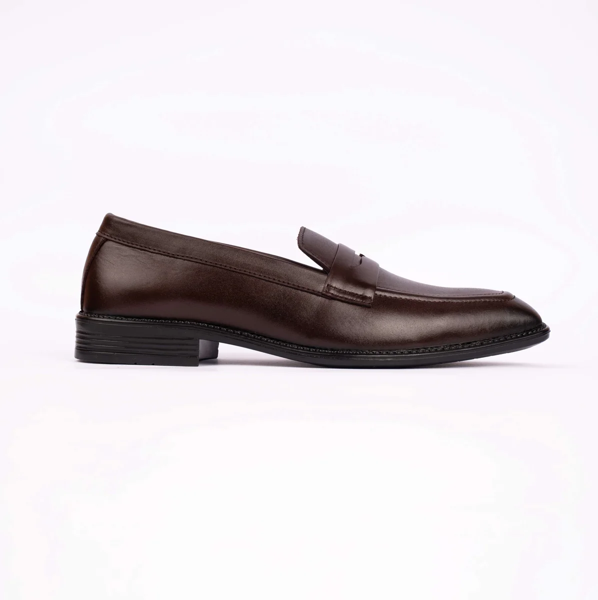 Reno Leather Penny Shoes-Chocolate-RT1138