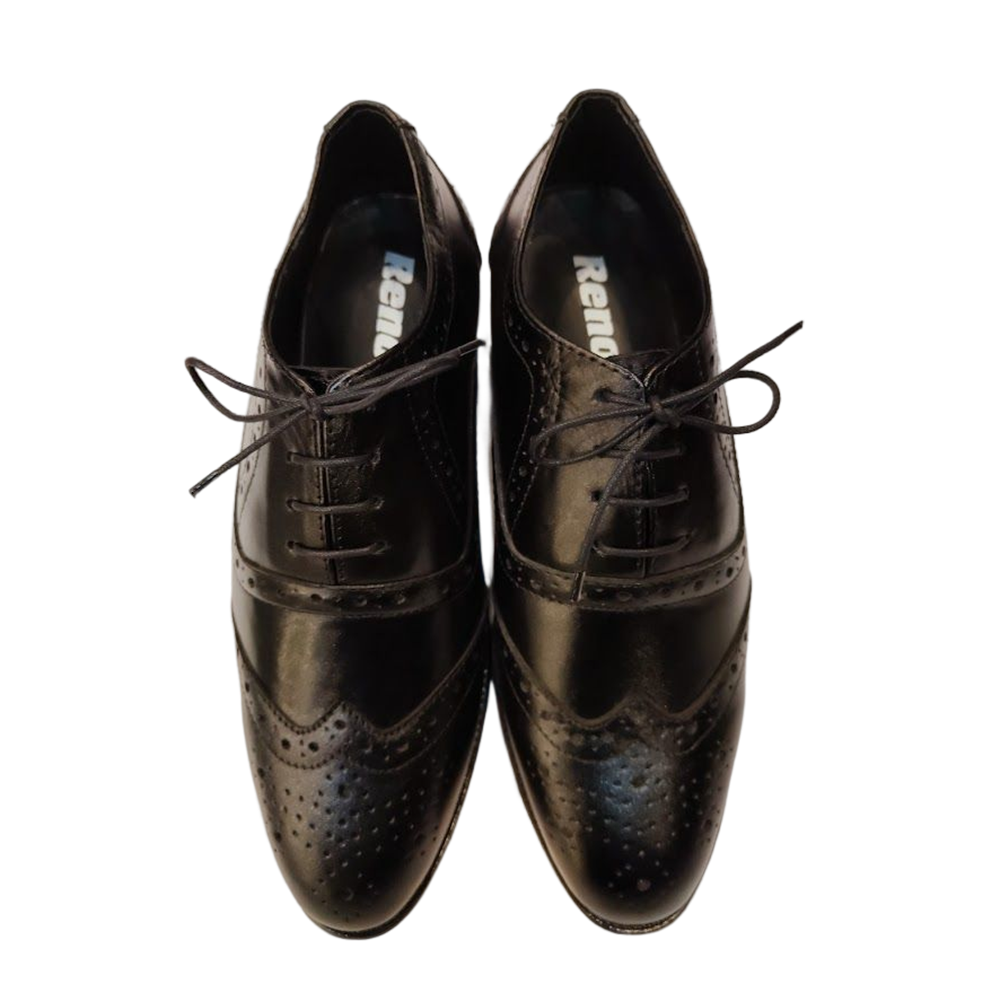 Reno Leather Half Shoes For Men - Black - RH4025